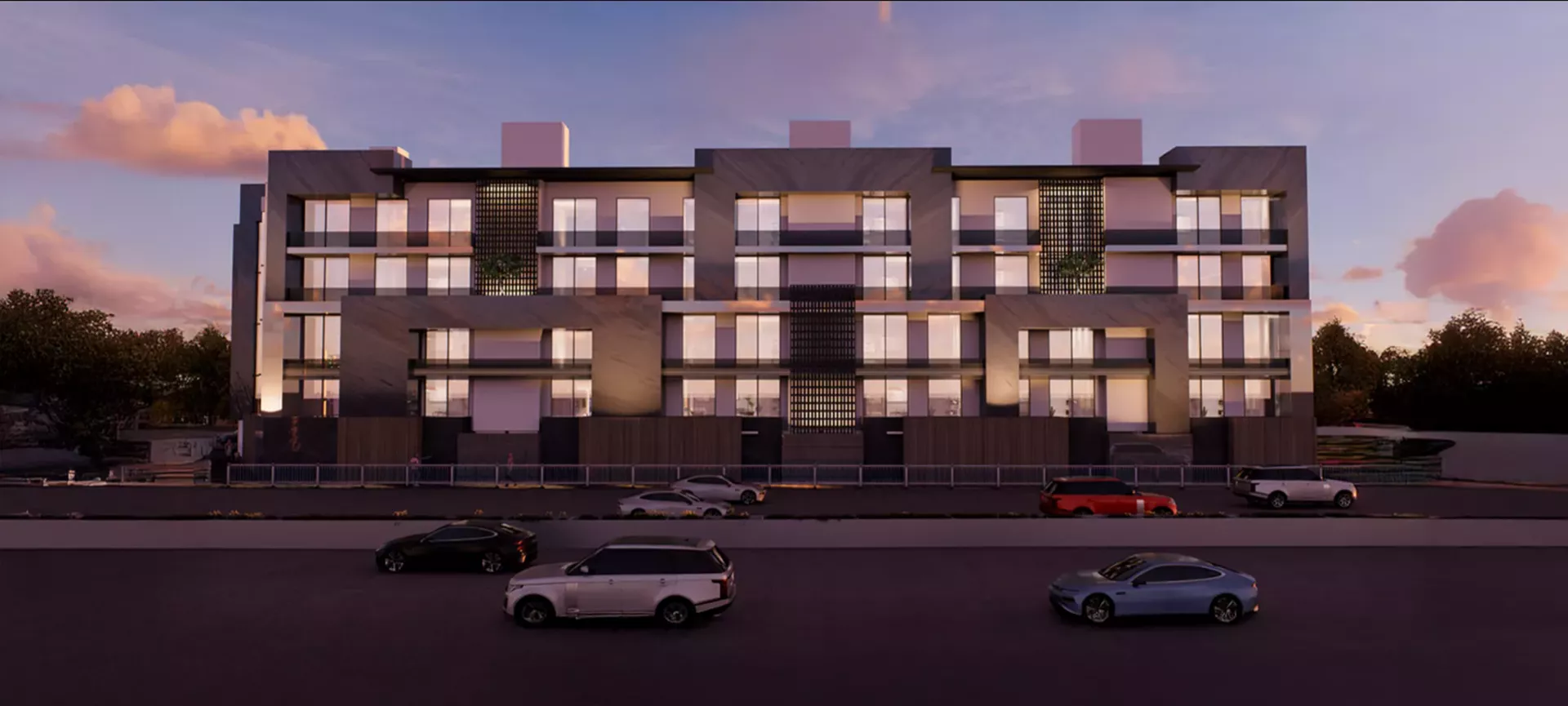 Modern low rise apartments at Vaas Aspire Sector 99A Gurgaon evening view